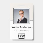 Aangepast bedrijf Logo Bar Code Medewerker Foto Be Badge (Front)