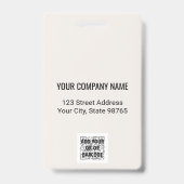 Aangepast bedrijf Logo Bar Code Medewerker Foto Be Badge (Back)
