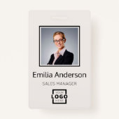 Aangepast bedrijf Logo Bar Code Medewerker Foto Be Badge (Voorkant)