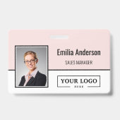 Aangepast bedrijf Logo Bar Code Medewerker Foto Bl Badge (Front)