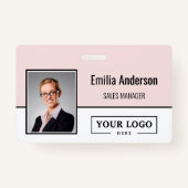 Aangepast bedrijf Logo Bar Code Medewerker Foto Bl Badge (Voorkant)