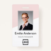 Aangepast bedrijf Logo Bar Code Medewerker Foto Bl Badge (Voorkant)