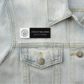 Aangepast bedrijf Logo Black Employee Naamplaatje (In situ)