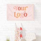 Aangepast bedrijf Logo Blush roze winkel kopen Spandoek (Insitu)