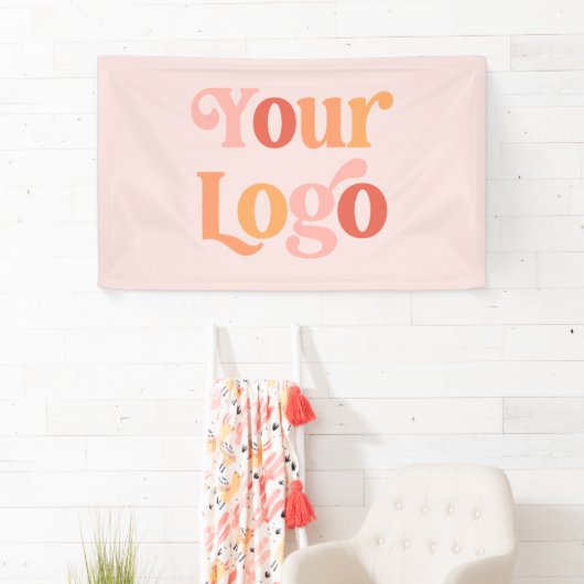 Aangepast bedrijf Logo Blush roze winkel kopen Spandoek (Insitu)