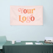 Aangepast bedrijf Logo Blush roze winkel kopen Spandoek (Beurs)