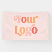 Aangepast bedrijf Logo Blush roze winkel kopen Spandoek (Horizontaal)