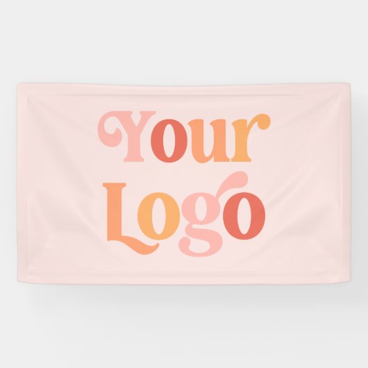 Aangepast bedrijf Logo Blush roze winkel kopen Spandoek (Horizontaal)