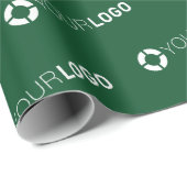 Aangepast bedrijf logo business gift jager groen cadeaupapier (Rol Hoek)