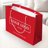 Aangepast bedrijf Logo Business Promo Red Shoping Groot Cadeauzakje