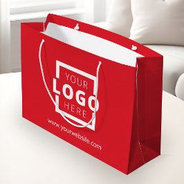 Aangepast bedrijf Logo Business Promo Red Shoping Groot Cadeauzakje