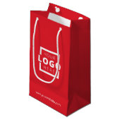 Aangepast bedrijf Logo Business Promo Red Shoping Klein Cadeauzakje (Voorkant Gekanteld)