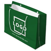 Aangepast bedrijf Logo Business Promotion Green Groot Cadeauzakje (Voorkant Gekanteld)