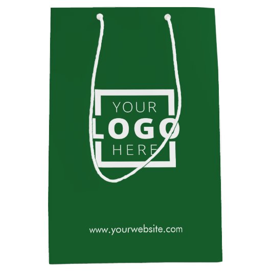 Aangepast bedrijf Logo Business Promotion Green Medium Cadeauzakje (Voorkant)