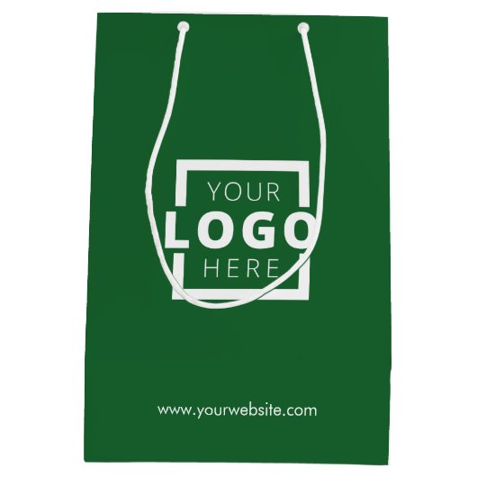 Aangepast bedrijf Logo Business Promotion Green Medium Cadeauzakje (Achterkant)