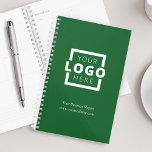 Aangepast bedrijf Logo Business Promotion Green Planner<br><div class="desc">Pas deze planner eenvoudig aan met uw eigen bedrijfsinformatie en logo. Breng merkaanpassing aan het volgende niveau door een achtergrondkleur te selecteren die overeenkomt met uw merkkleur.</div>