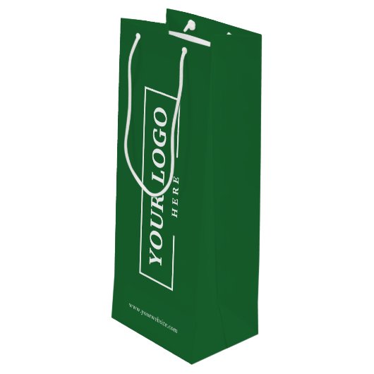 Aangepast bedrijf Logo Business Promotion Green Wijn Cadeautas (Achterkant Gekanteld)