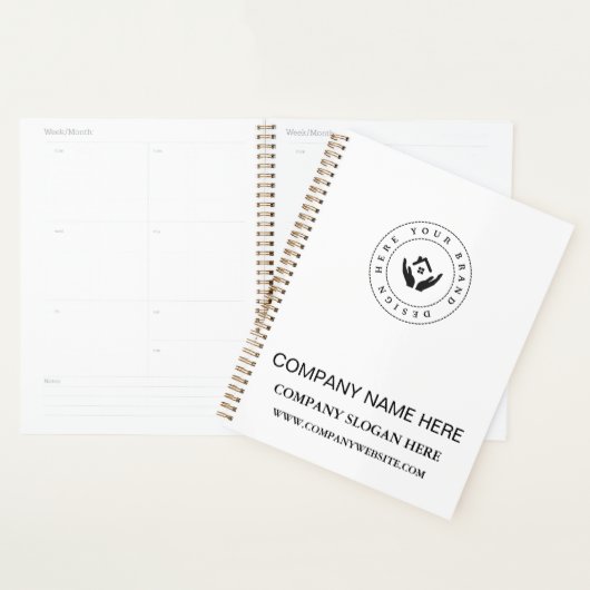 Aangepast Bedrijf Logo Eenvoudige Promotie Wit Planner (Display)