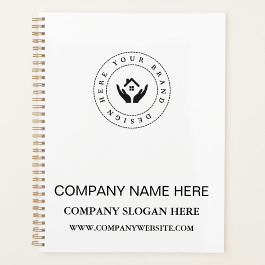 Aangepast Bedrijf Logo Eenvoudige Promotie Wit Planner (Voorkant)