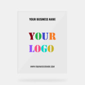 Aangepast bedrijf Logo en tekst Acryl teken Bord (Voorkant)