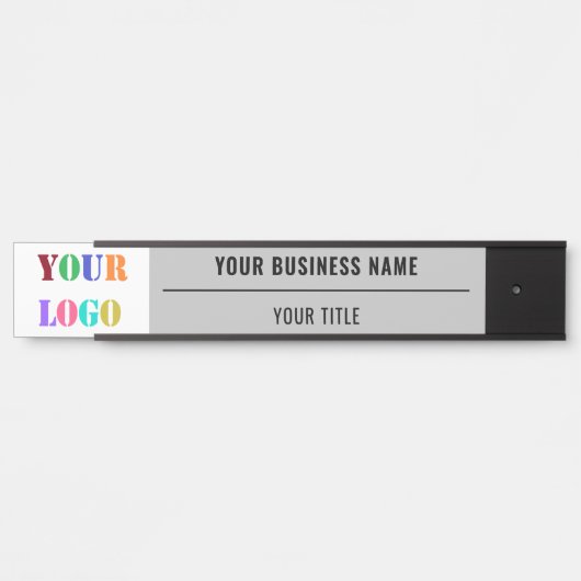 Aangepast bedrijf Logo en tekst Business Door Sign Deurbordje (Voorkant)