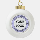 Aangepast bedrijf Logo en tekst kerstversiering Keramische Bal Ornament (Voorkant)