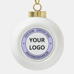 Aangepast bedrijf Logo en tekst kerstversiering Keramische Bal Ornament