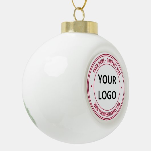 Aangepast bedrijf Logo en tekst kerstversiering Keramische Bal Ornament (Links)
