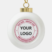 Aangepast bedrijf Logo en tekst kerstversiering Keramische Bal Ornament (Voorkant)