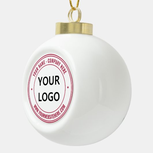 Aangepast bedrijf Logo en tekst kerstversiering Keramische Bal Ornament (Rechts)