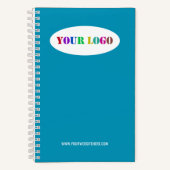 Aangepast bedrijf Logo en tekst Notitieboek uw kle (Voorkant)