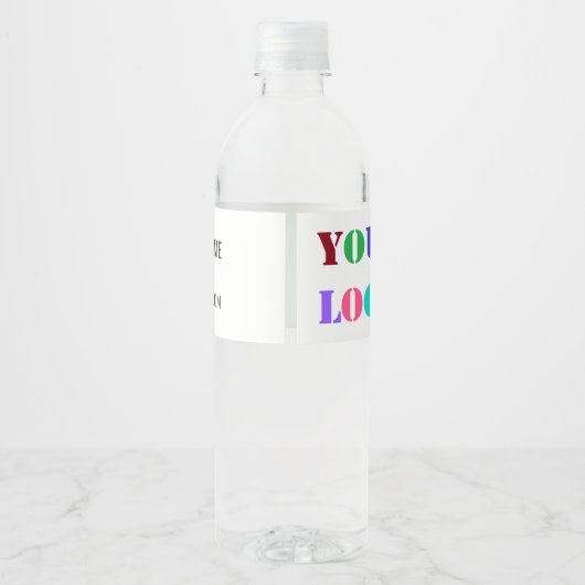 Aangepast bedrijf Logo en tekst waterflesetiket Waterfles Etiket (Achterkant)