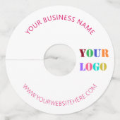 Aangepast bedrijf Logo en tekst wijnglas Label (Voorkant)