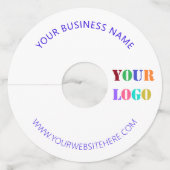 Aangepast bedrijf Logo en tekst wijnglas Label (Achterkant)