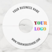 Aangepast bedrijf Logo en tekst wijnglas Label (Voorkant)