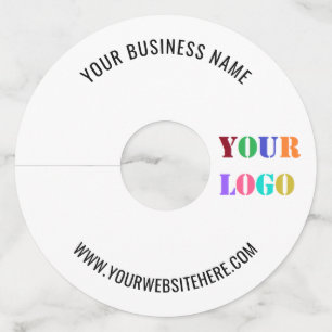 Aangepast bedrijf Logo en tekst wijnglas Label