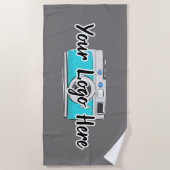 Aangepast bedrijf Logo gebruik eigen bedrijf grijs Strandlaken (Voorkant)