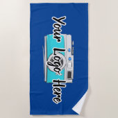 Aangepast bedrijf Logo gebruik eigen Logo blauw Strandlaken (Voorkant)