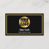 aangepast bedrijf logo Gold Black Retro of elke kl Visitekaartje (Achterkant)