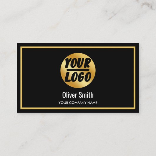 aangepast bedrijf logo Gold Black Retro of elke kl Visitekaartje (Achterkant)