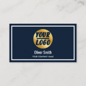 aangepast bedrijf logo goudblauw Retro of kleur  Visitekaartje (Achterkant)
