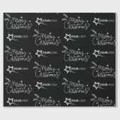 Aangepast Bedrijf Logo Kerst Elegant Cadeaupapier (Vlak)