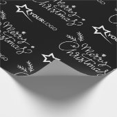 Aangepast Bedrijf Logo Kerst Elegant Cadeaupapier (Hoek)