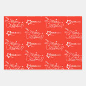 Aangepast Bedrijf Logo Kerst Elegant Inpakpapier Vel (Voorkant)