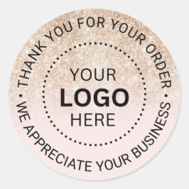 Aangepast bedrijf Logo met merk Bedankt Ronde Sticker