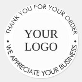 Aangepast bedrijf Logo met merk Bedankt Ronde Sticker (Voorkant)