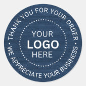 Aangepast bedrijf Logo met merk Bedankt Ronde Sticker (Voorkant)