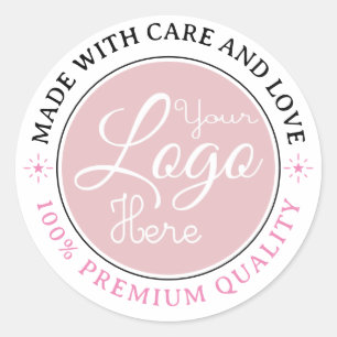 Aangepast bedrijf Logo met merk Bedankt Ronde Sticker