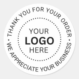 Aangepast bedrijf Logo met merk Bedankt Ronde Sticker