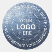 Aangepast bedrijf Logo met merk Bedankt Ronde Sticker (Voorkant)